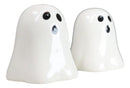 Halloween Gothic Spooky White Cloaked Ghosts Ceramic Salt And Pepper Shakers Set