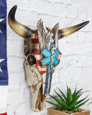 Rustic Western American Flag Doctor Nurse Caduceus Symbol Cow Skull Wall Decor