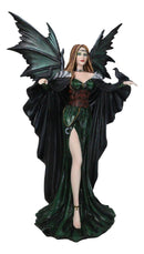 Gothic Enchantress Emerald Fairy In Corset Gown with Ravens Large Figurine