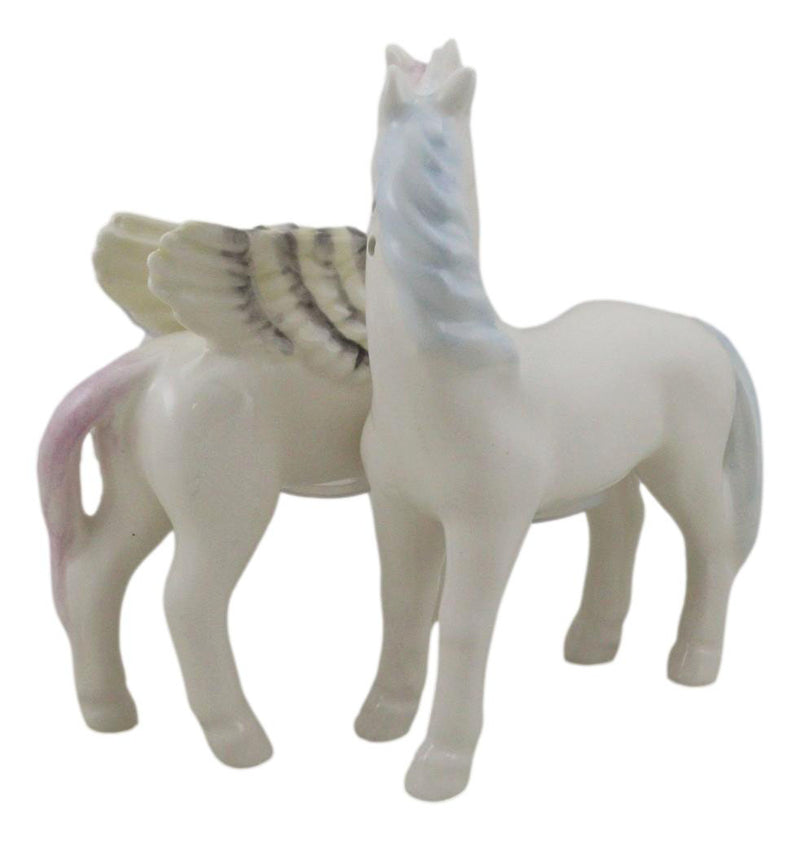 Pink and White Rainbow Mane Kissing Sacred Unicorns Salt And Pepper Sh–  Ebros Gift