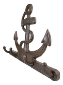 Cast Iron Rustic Sailor Nautical Sea Ship Anchor 4 Pegs Quadruple Wall Hook