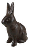 Pack Of 2 Rustic Cast Iron Cottage Bunny Rabbit Hare Sitting Figurines 3.25"H