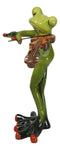 Classical Strings Symphony Green Toad Frog Playing The Violin Figurine