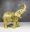 Feng Shui Zen Royal Gold Ornate Mandala Design Elephant With Trunk Up Figurine