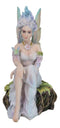 Sitting Elf Pixie Air Wind Elemental Fairy in Ethereal Rainbow Dress Figurine