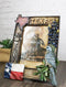 Rustic Western Patriotic Texas Mockingbird Windmill Bluebonnets Picture Frame