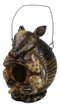 Rustic Western Wildlife Armored Armadillo Wire Hanging Birdhouse Bird Feeder