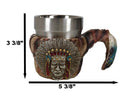 Native Indian Tribal Chief Warrior With Eagle Roach Feather Handle Mug Cup