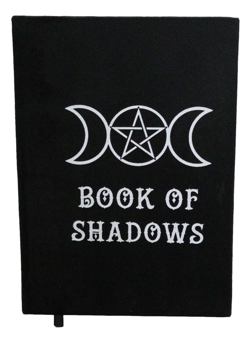 Book of Shadows Triple Moon Pentagram A5 Lined Pages Velvet Cover Journal Book