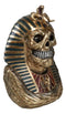 Egyptian Golden King TUT Sarcophagus Mummy Skull with Nemes Bust Figurine