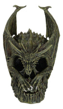 Hades Hellbringer Drogon Winged Behemoth Dragon Perching On Rocky Skull Figurine