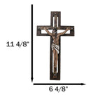 Jesus Christ Crucified Faux Wooden Rustic Bronze Layered Christian Wall Cross