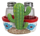 Southwest Aztec Indian Symbols Saguaro Green Cactus Salt And Pepper Shakers Set