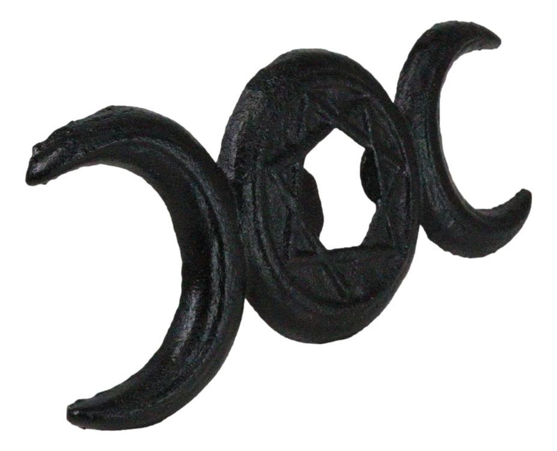 Cast Iron Black Wicca Triple Moon Goddess Pentagram Hand Bottle Cap Opener