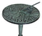 Cast Iron Rustic Verdigris Whimsical Dragonfly Garden Sundial Roman Numerals