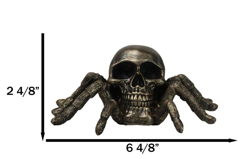 Faux Bronze Creepy Crawler Tarantula Arachnid Skulltula Spider Skull Figurine