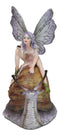 Fantasy Purple Elf Pixie Fairy Ladybug Sitting On Giant Snail Mollusk Figurine