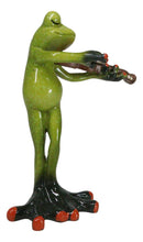 Classical Strings Symphony Green Toad Frog Playing The Violin Figurine