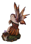 Sleeping Autumn Fall Pumpkin Orange Girl Fae Fairy In Enchanted Garden Figurine