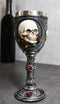 Love Never Dies Sugar Skull On Bed Of Red Roses Wine Goblet With Celtic Knotwork