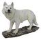 Winter Forest Hunter Tundra Snow White Albino Wolf On The Prowl Figurine 11.5"L