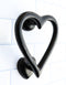 Cast Iron Black Love Heart Shaped Abstract Art Decorative Door Knocker Accent