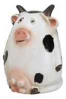 Western Country Farmhouse Holstein Bovine Cow With Udders Pen Holder Figurine