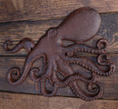 Cast Iron Nautical Marine Deep Sea Octopus Wall Decor Plaque Coastal Ocean Beach