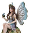 Queen Tribal Fairy Holding Dragon Hatchling By Mushroom Forest Stool Figurine