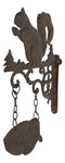 Cast Iron Rustic Farmhouse Squirrel Welcome Acorn Fleur De Lis Wall Bracket Sign