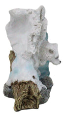 Albino Arctic Snow White Wolf Mother With Baby Pup Incense Burner Figurine