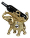 Feng Shui Golden Thai Buddha Elephant With Leaf and White Crystals Wine Holder