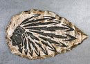 Southwestern Tribal Tattoo Indian Chief With Roach Faux Stone Arrow Wall Decor