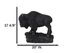 Large Southwestern Native American Bison Buffalo On Rock Rustic Statue 20" L