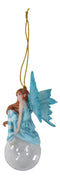 Blue Delphine Bubble Rider Fairy Hanging Ornament Amy Brown Holiday Collection