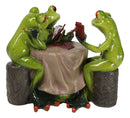 Cheaters' Royal Flush Trio Frogs Playing Poker Card At Gambling Table Figurine