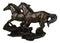 Rustic Western Running Horses On Grasslands Wall Sculpture Relief Figurine 16"L