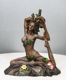 Greenwoman Gaia Dryad Tree Ent Earth Goddess Yoga In Pigeon Pose Zen Figurine