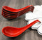 Contemporary Red Black Melamine Asian Soup Spoons With Ladle Hook Pack Of 6 Set