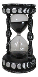 Wicca Phases of The Moon Pentagram Black Cat Invertible Glass Mystic Sand Timer