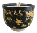 Black And Yellow Dragon King Ceramic Donburi Ramen Bowl With Chopsticks Set