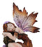 Sleeping Autumn Fall Pumpkin Orange Girl Fae Fairy In Enchanted Garden Figurine