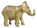 Royal Gold Mandala Ornate Design Elephant and Calf with Trunks Up Figurine