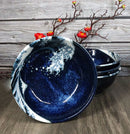 Set Of 4 Blue Japanese Hokusai Great Wave Porcelain Large Ramen Soup Bowls 28oz