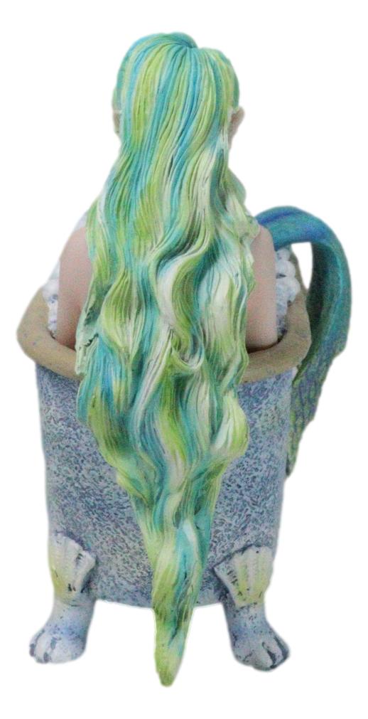 Amy Brown Aquamarine Pretty Mermaid Relaxing And Bubble Bathing in Tub Figurine