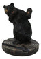 Rustic Western Hide And Seek Black Bear On Tree Ring Cell Phone Holder Figurine