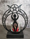 Wicca Danu Spiral Goddess Triple Moon Metal Votive Tea Light Candle Holder