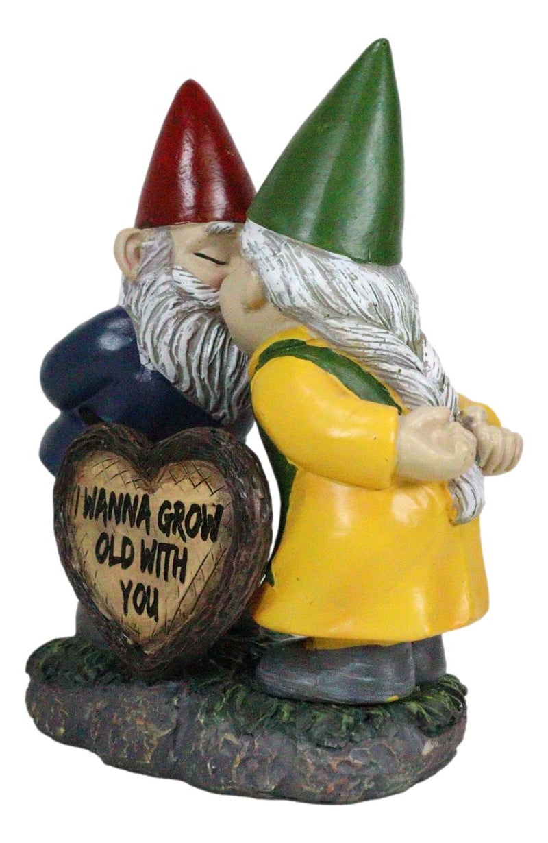 Kissing Mr & Mrs Gnome Couple Magnetic Salt Pepper Shakers Ceramic Fig–  Ebros Gift