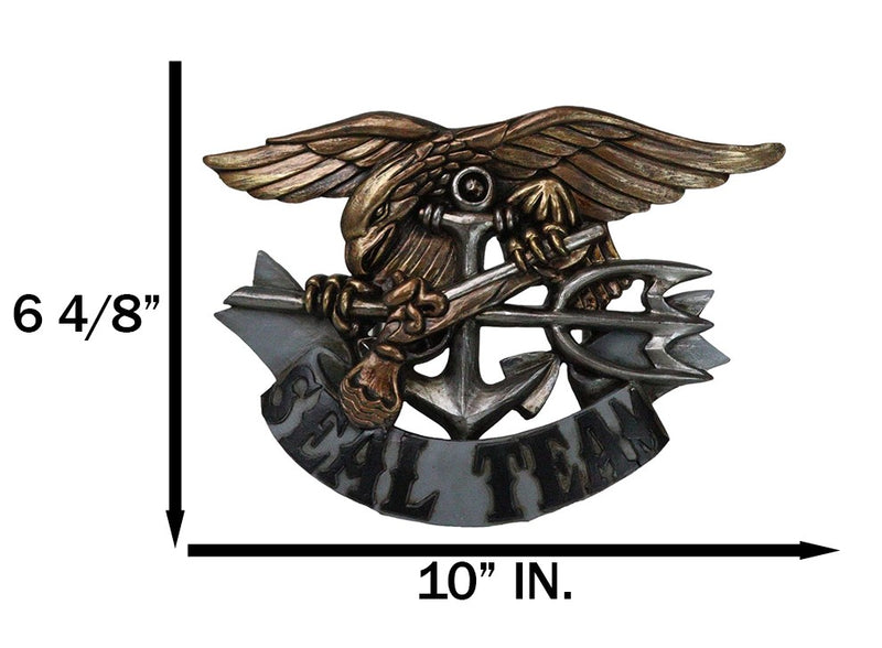 Patriotic US Navy Seal Team Eagle Anchor Trident Flintlock Pistol Wall Plaque