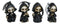 Ossuary Macabre Whimsical Skeleton Chibi Grim Reapers With Scythes Figurines Set